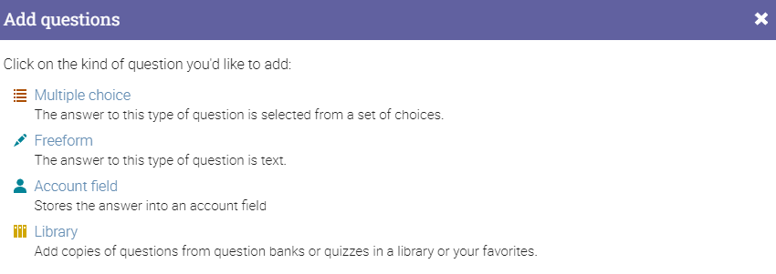 How to effectively collect learner feedback with site-wide LMS surveys_4.1. Select the type of question to add