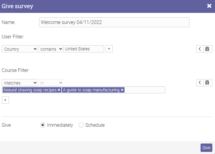 How to effectively collect learner feedback with site-wide LMS surveys_6. Setting survey filters