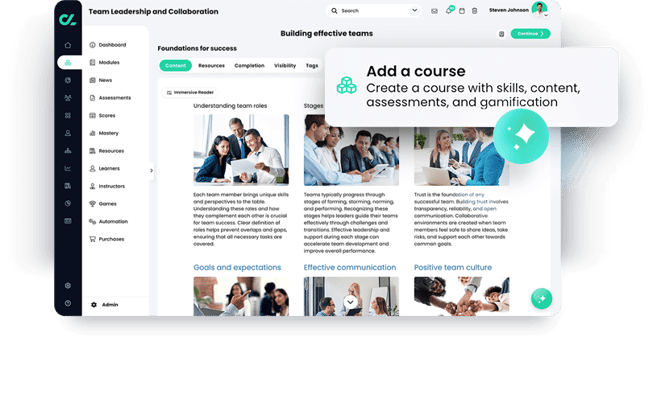 CYPHER platform UI showing a course and AI course creation option