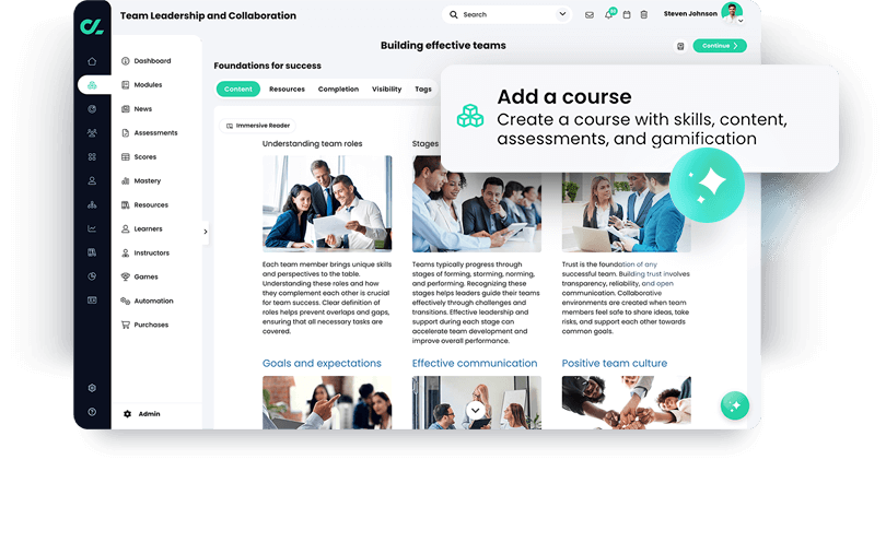 CYPHER platform UI showing a course and AI course creation option