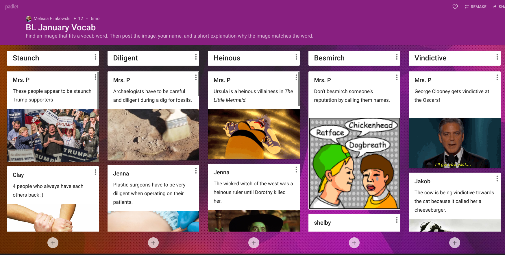 Padlet Vocab Gallery