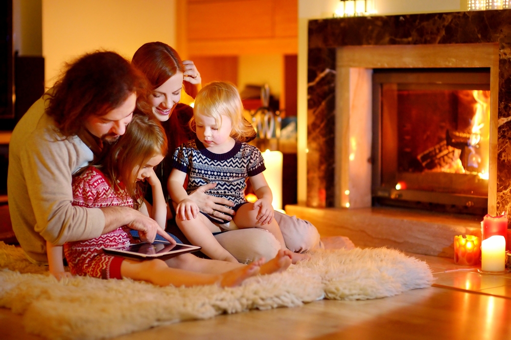 young family using learning apps