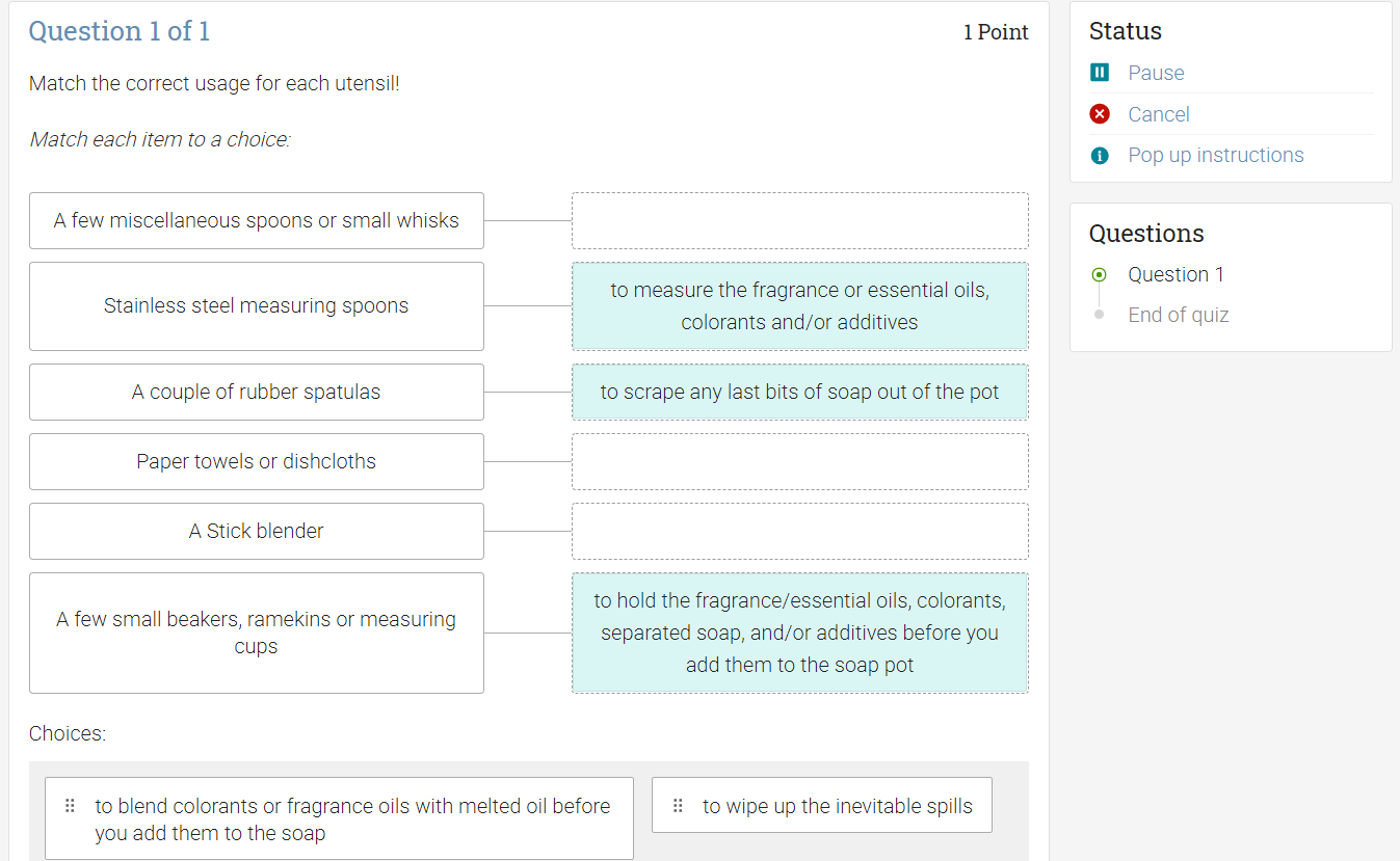 matching questions