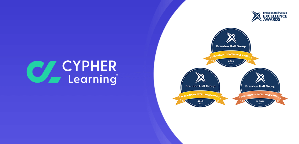 CYPHER Learning wins three 2023 Brandon Hall Group’s Excellence in Technology awards