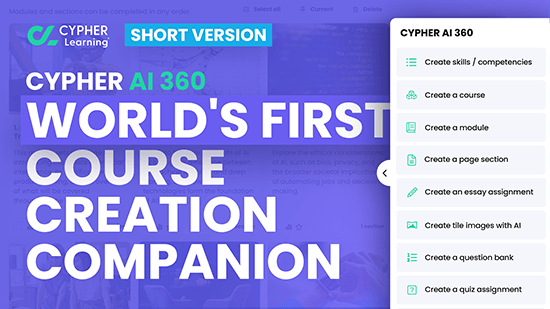 CYPHER AI 360 - World's first course creation companion (Short version)