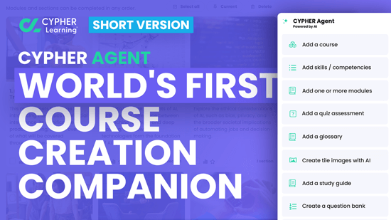 CYPHER AI 360 - World's first course creation companion (Short version)