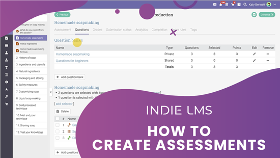 How to create assessments with INDIE LMS