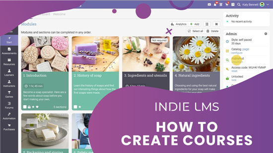 How to create courses with INDIE LMS