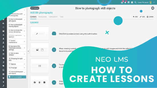 How to create lessons for a class in NEO