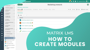 How to create modules for courses in MATRIX