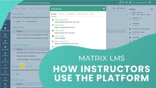 How instructors use MATRIX LMS